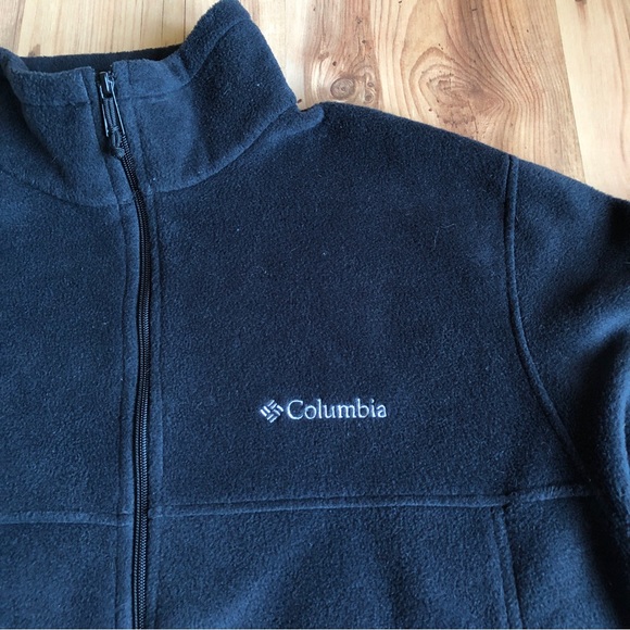COLUMBIA FLEECE JACKET Full Zip Black Large Men’s UNISEX - Picture 3 of 16